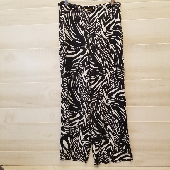 {L} St. John So Cal Zebra Animal Print Lounge Pants Swim Cover - Picture 2 of 11